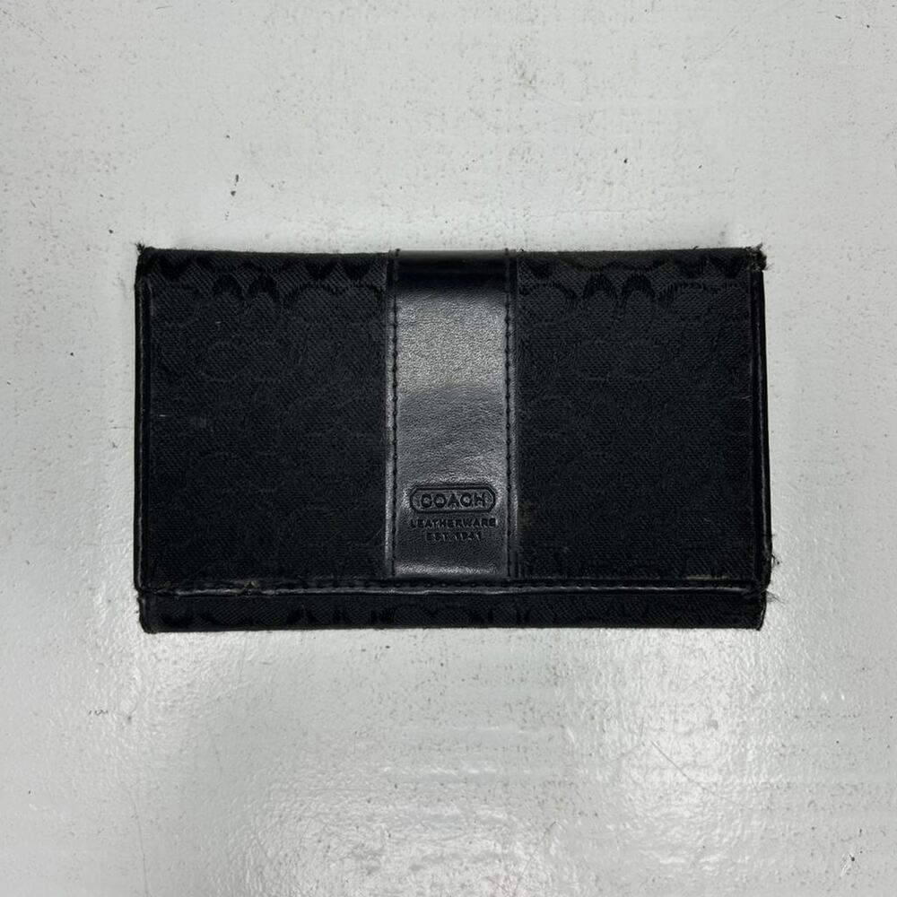 Coach black trifold wallet 100